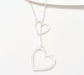 UltraFine 950 Silver Heart Toggle Diamond Cut Necklace 26"